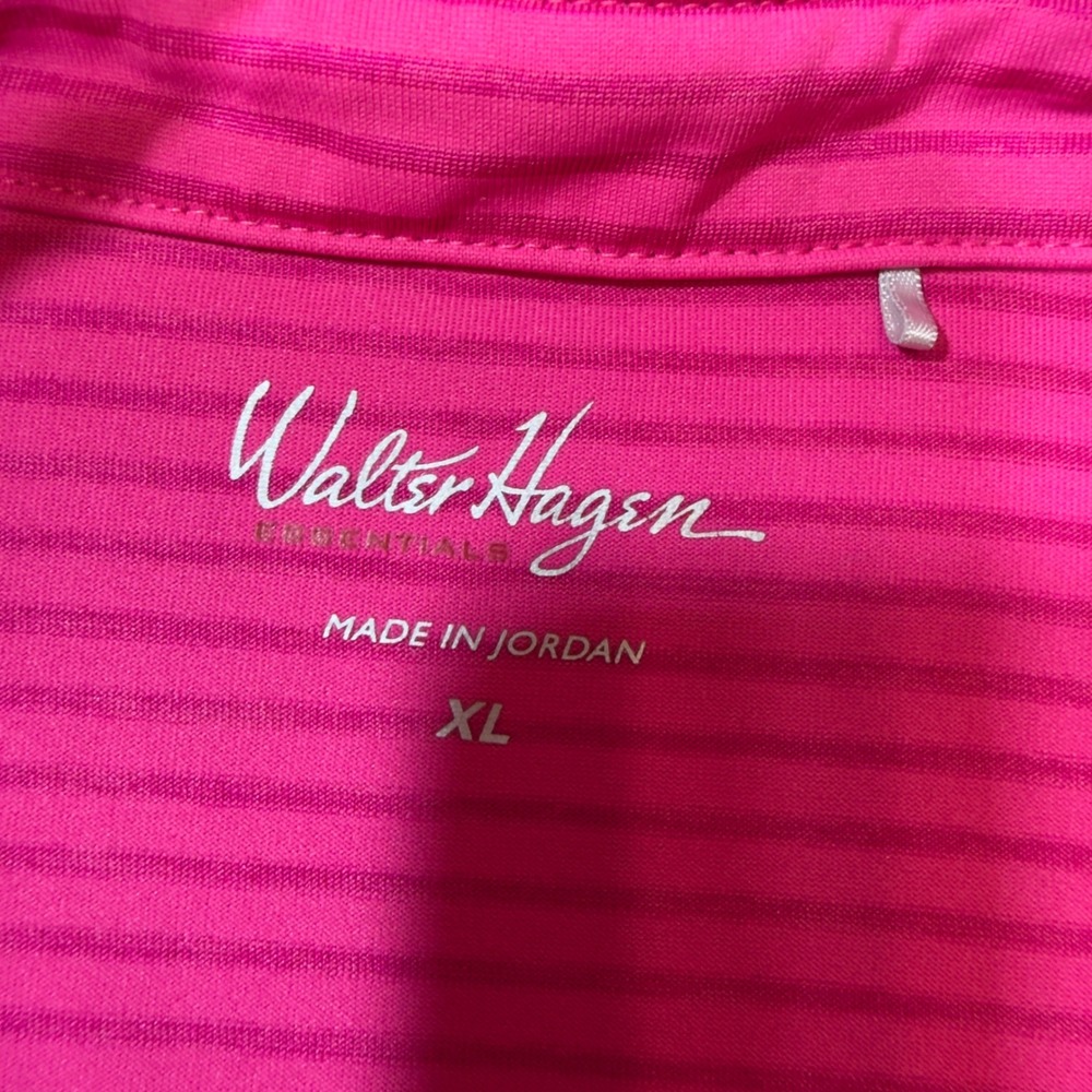 Walter Hagen Polo Shirt Mens XL Pink Good Striped Short Sleeve Golf Top - Picture 8 of 10